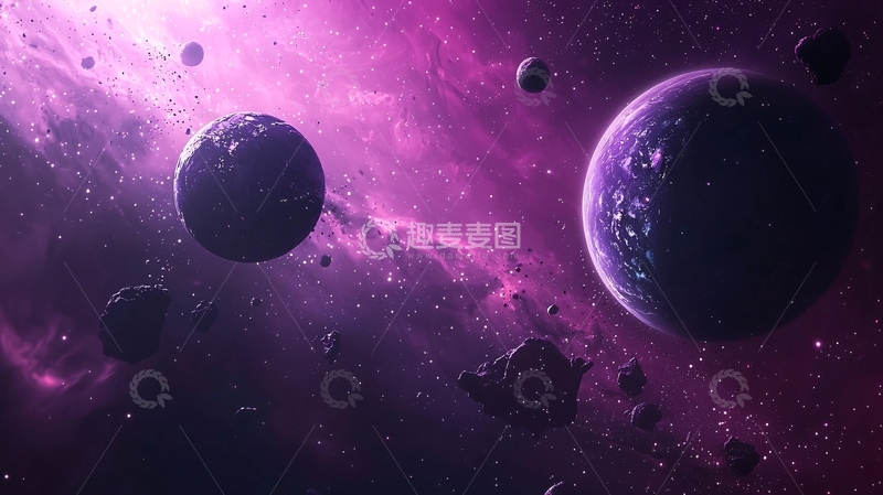 高清大图下载【趣麦麦图】紫色宇宙星系