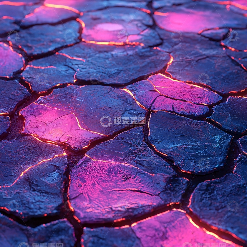 高清大图下载【趣麦麦图】紫色岩石裂缝光芒