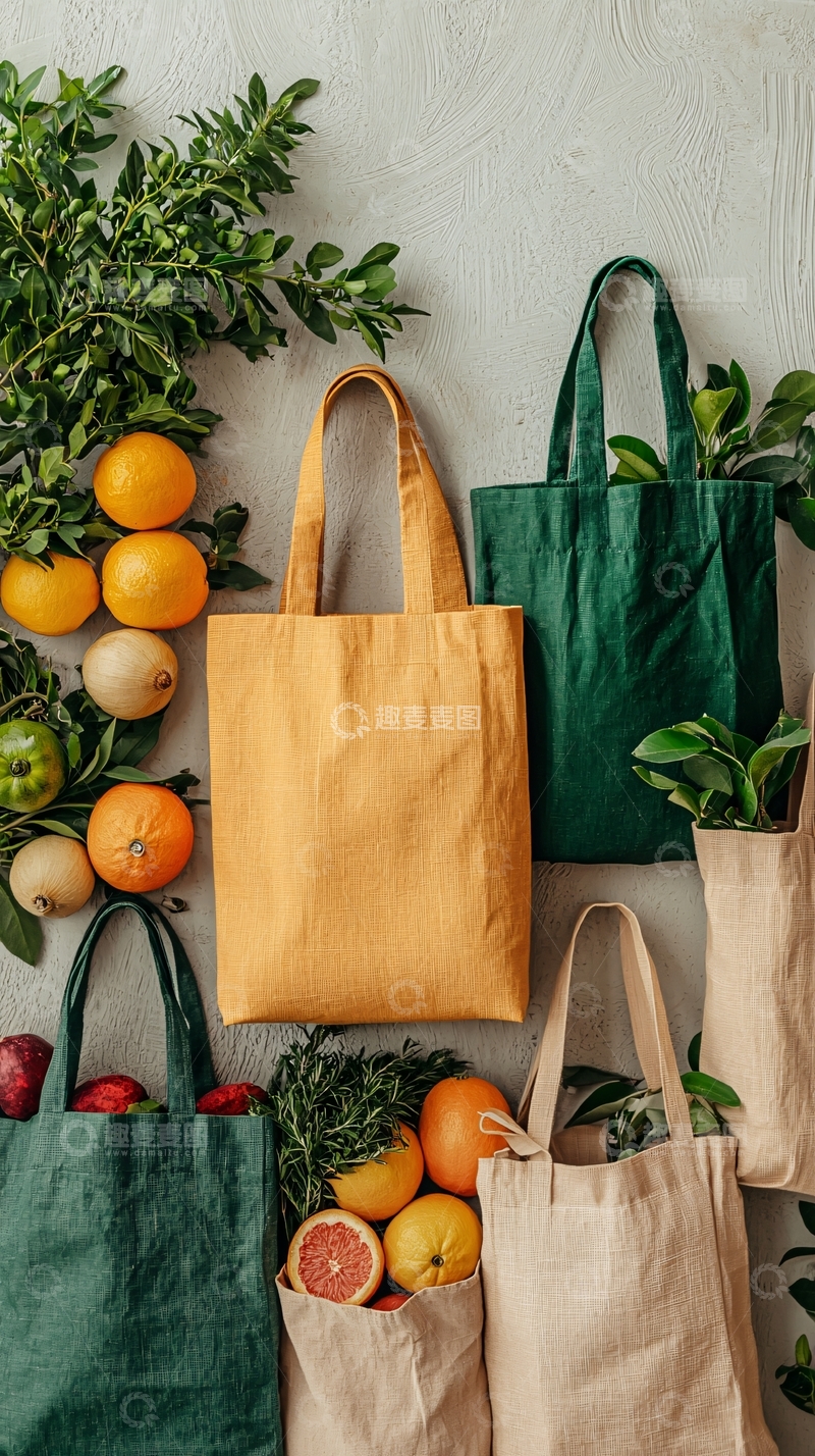 高清大图下载【趣麦麦图】帆布袋和新鲜蔬果