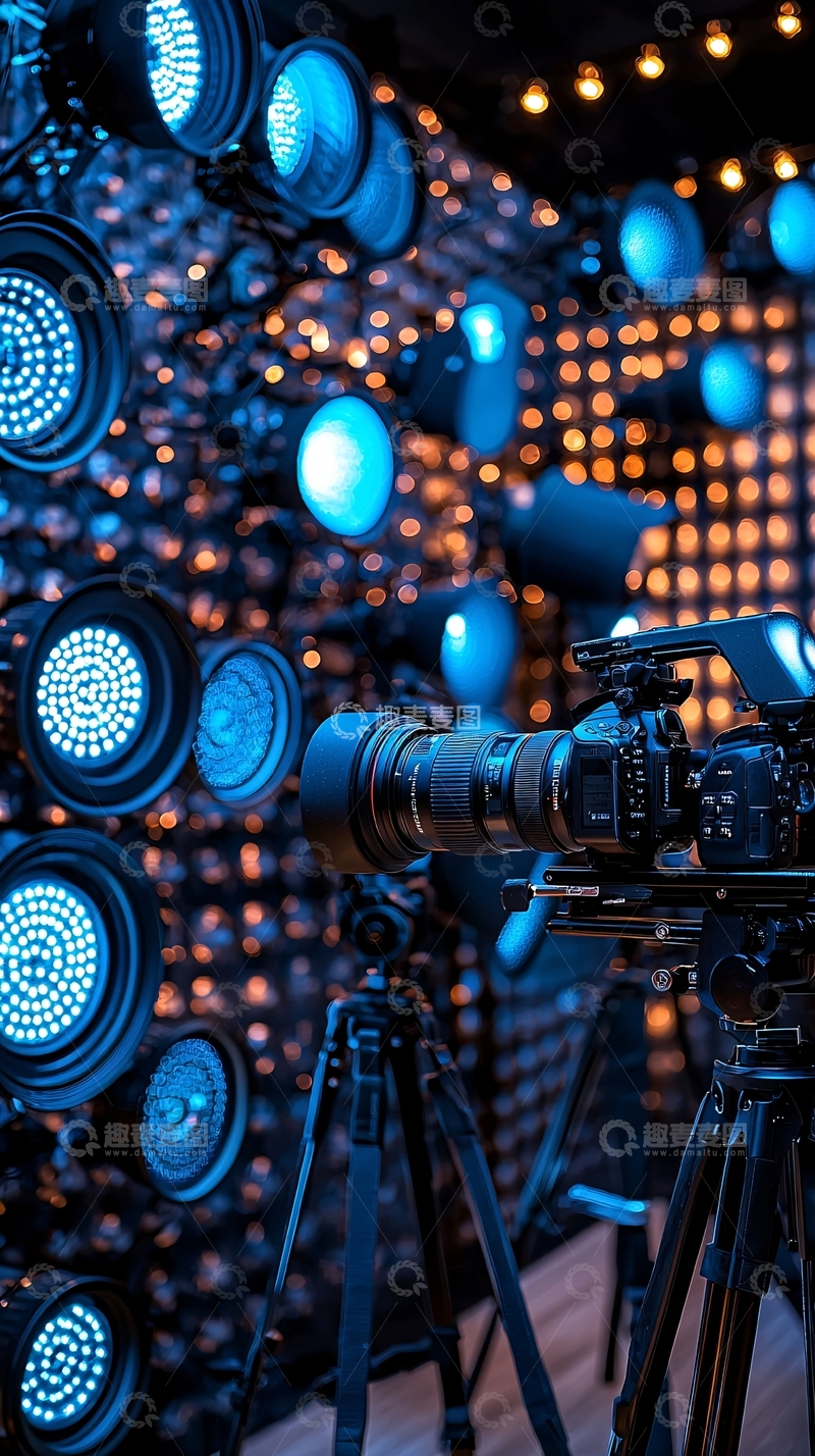 高清大图下载【趣麦麦图】舞台灯光与摄像机