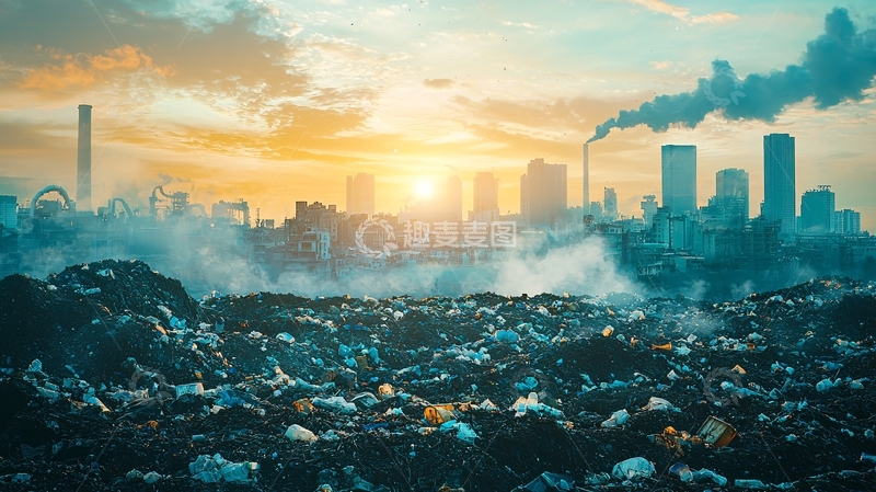 高清大图下载【趣麦麦图】工业城市垃圾污染