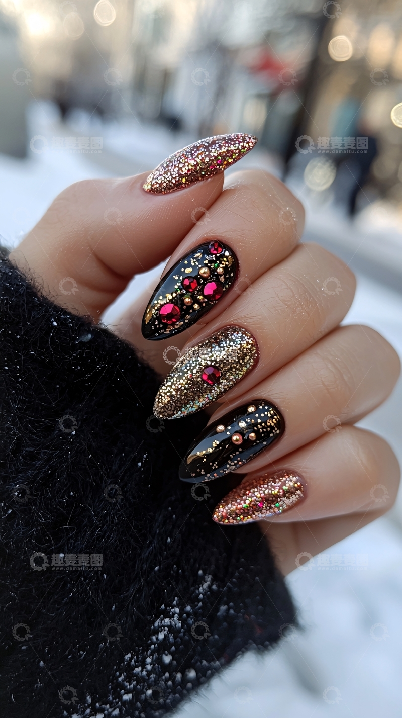 高清大图下载【趣麦麦图】闪亮美甲