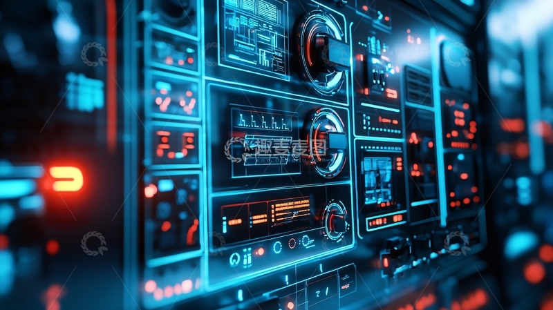 高清大图下载【趣麦麦图】未来科技控制面板