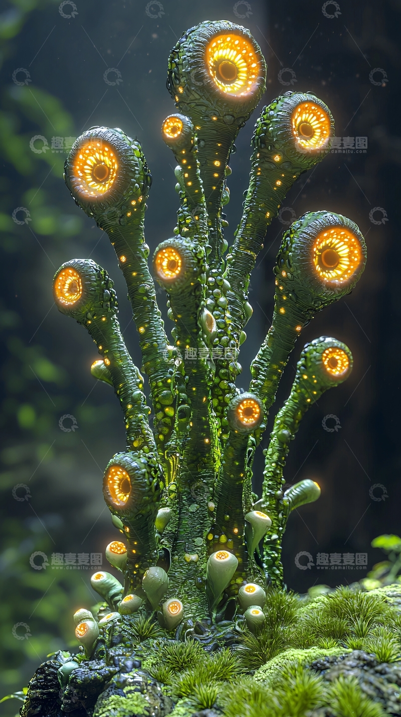 高清大图下载【趣麦麦图】发光眼状奇特植物