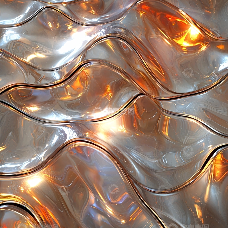高清大图下载【趣麦麦图】金属质感波浪起伏表面