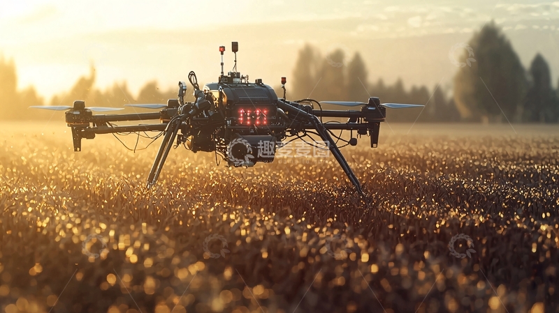 高清大图下载【趣麦麦图】无人机田间作业