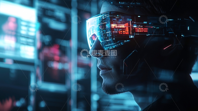 高清大图下载【趣麦麦图】未来科技感眼镜