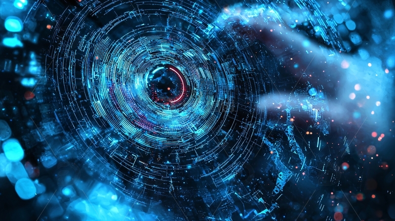 高清大图下载【趣麦麦图】蓝色科技感漩涡