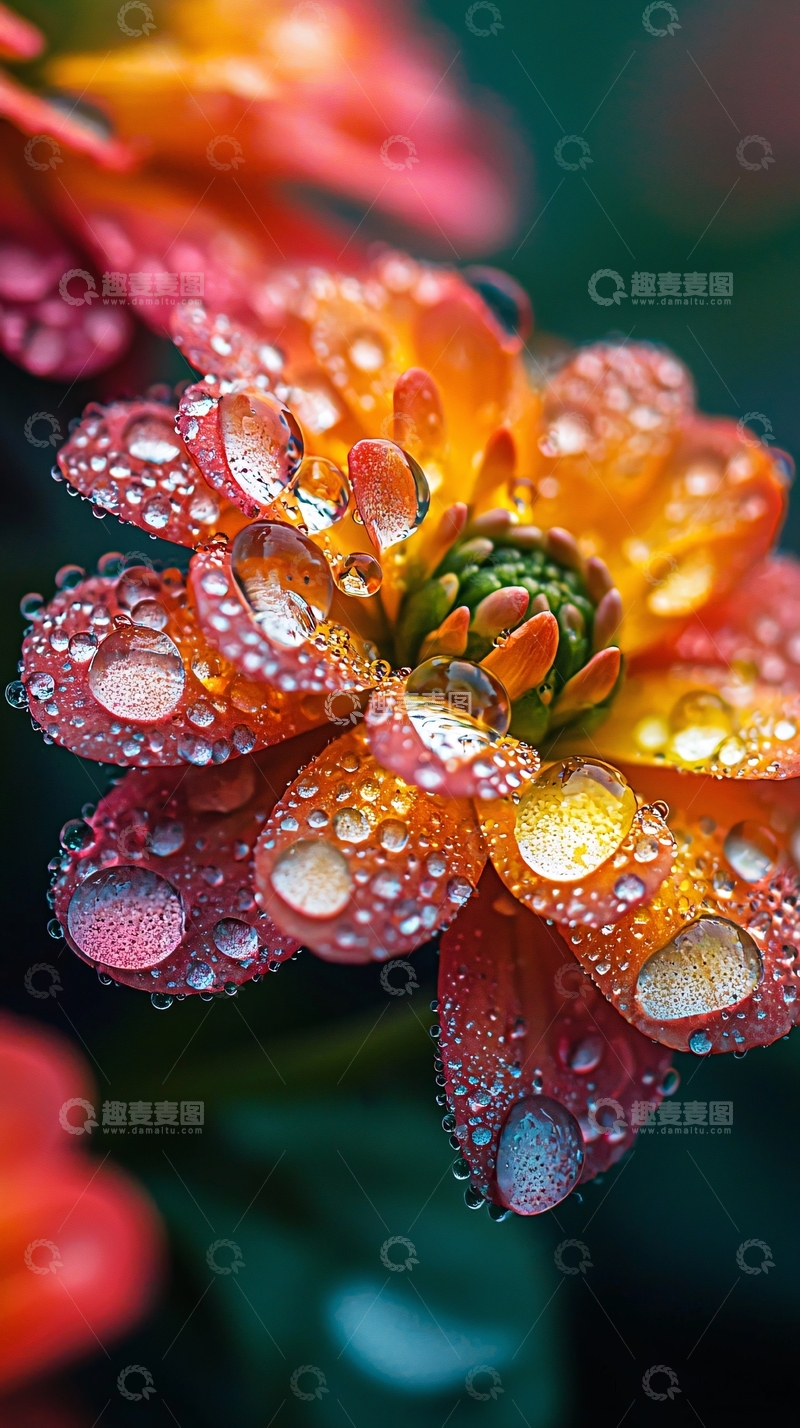 高清大图下载【趣麦麦图】花朵上的水滴特写