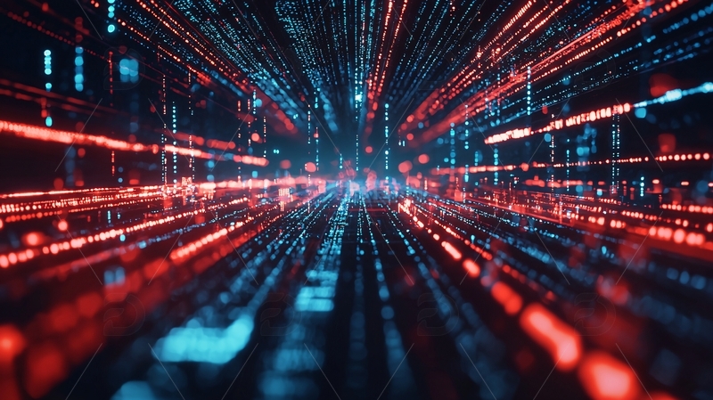 高清大图下载【趣麦麦图】红蓝数据流隧道