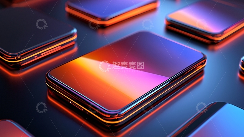 高清大图下载【趣麦麦图】多彩手机堆叠