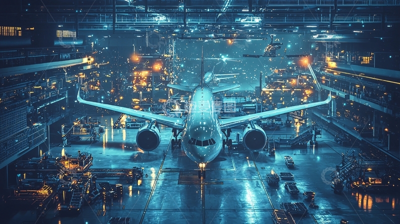 高清大图下载【趣麦麦图】飞机维修厂