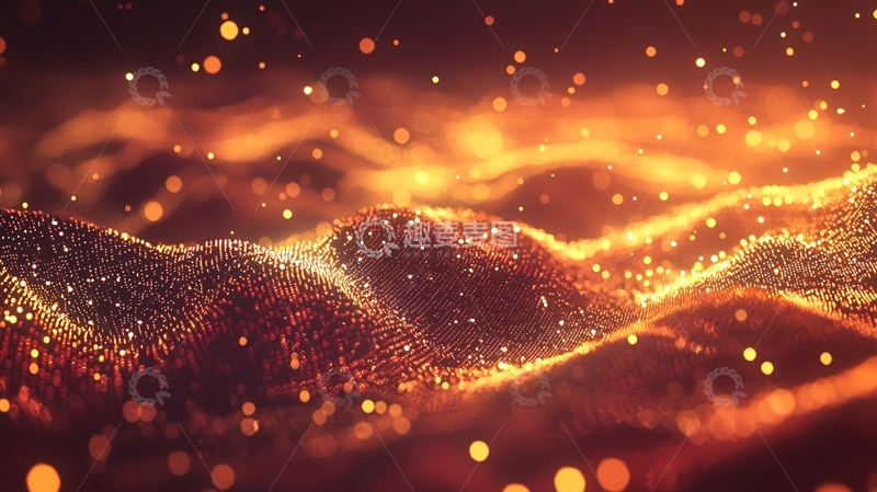 高清大图下载【趣麦麦图】金色粒子波浪
