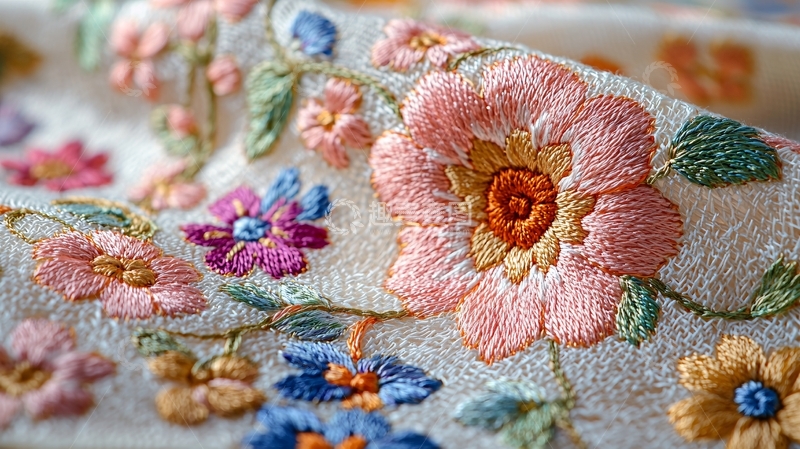 高清大图下载【趣麦麦图】精美花朵刺绣图案