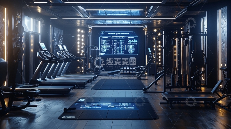 高清大图下载【趣麦麦图】未来科技感健身房