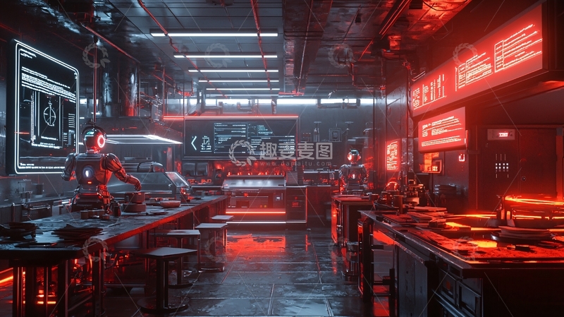 高清大图下载【趣麦麦图】赛博朋克风格酒吧