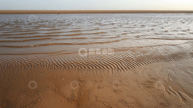 高清大图下载【趣麦麦图】海边浅滩的波纹
