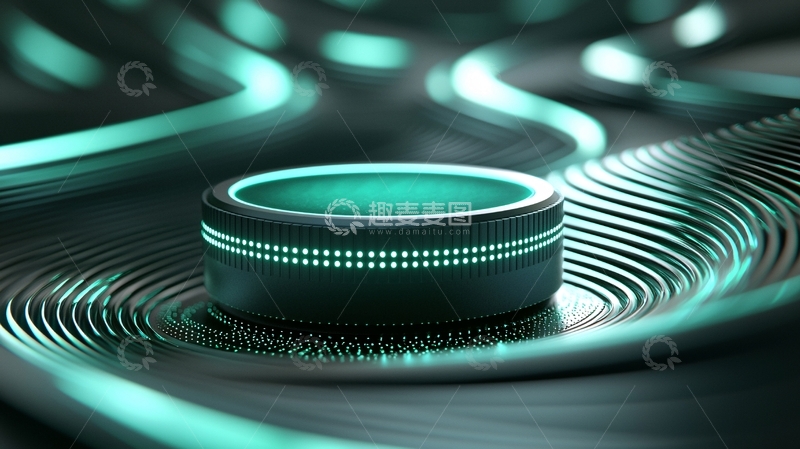 高清大图下载【趣麦麦图】发光戒指科技感纹理背景
