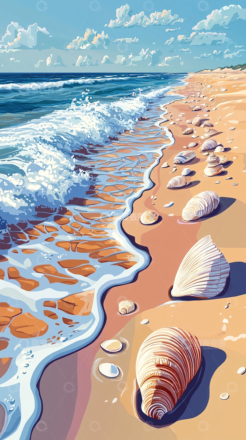 高清大图下载【趣麦麦图】海边沙滩阳光明媚
