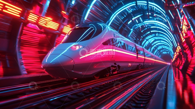高清大图下载【趣麦麦图】未来科技感高铁列车