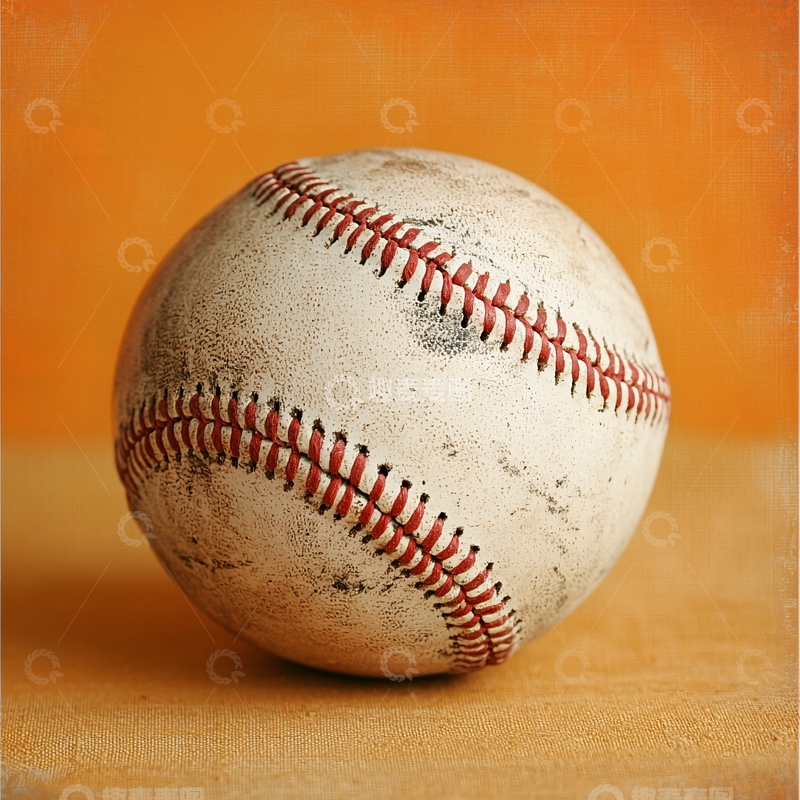 高清大图下载【趣麦麦图】旧棒球特写