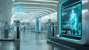 未来科技感医院走廊