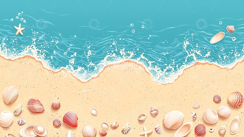 高清大图下载【趣麦麦图】海滩与海浪