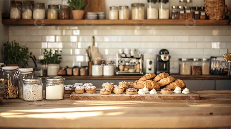 高清大图下载【趣麦麦图】厨房台面上的食物静物