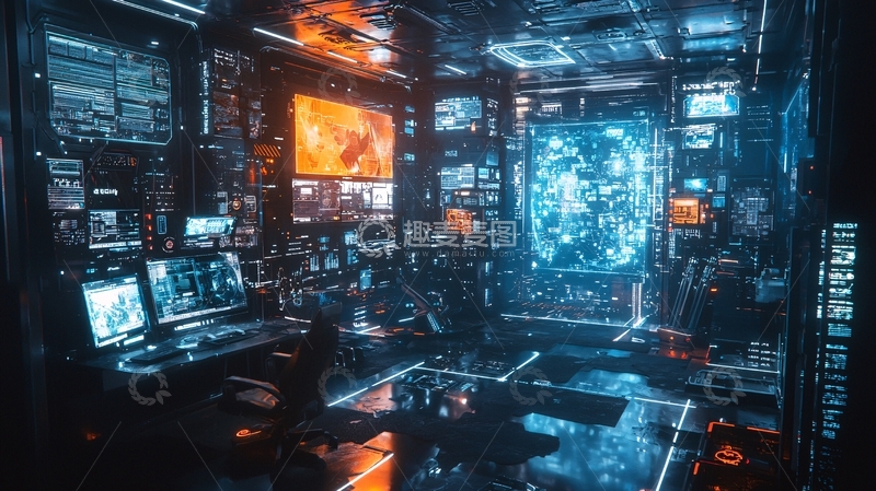 高清大图下载【趣麦麦图】未来科技感房间