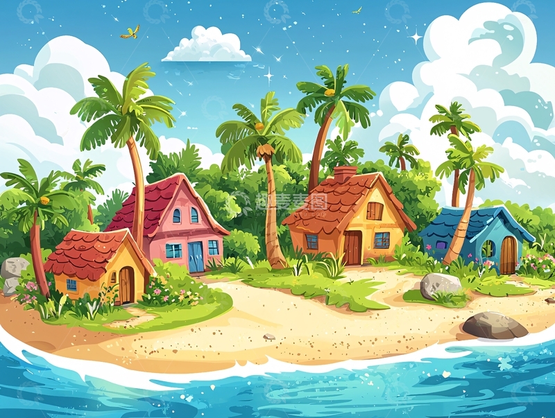 高清大图下载【趣麦麦图】海边小屋