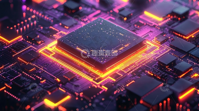 高清大图下载【趣麦麦图】发光芯片特写