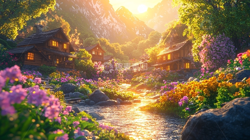 高清大图下载【趣麦麦图】童话般的山间村庄