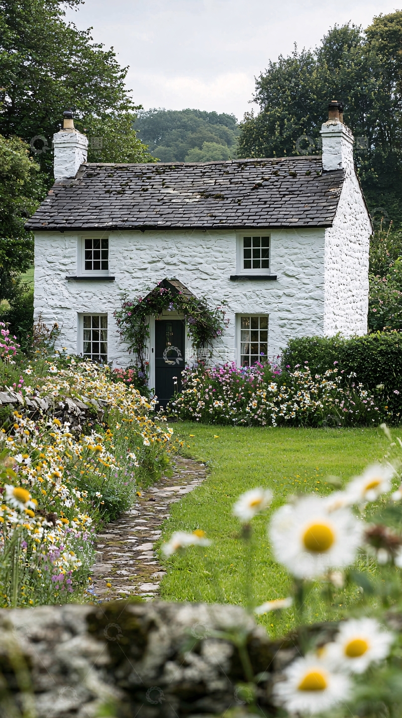高清大图下载【趣麦麦图】白色石头小屋