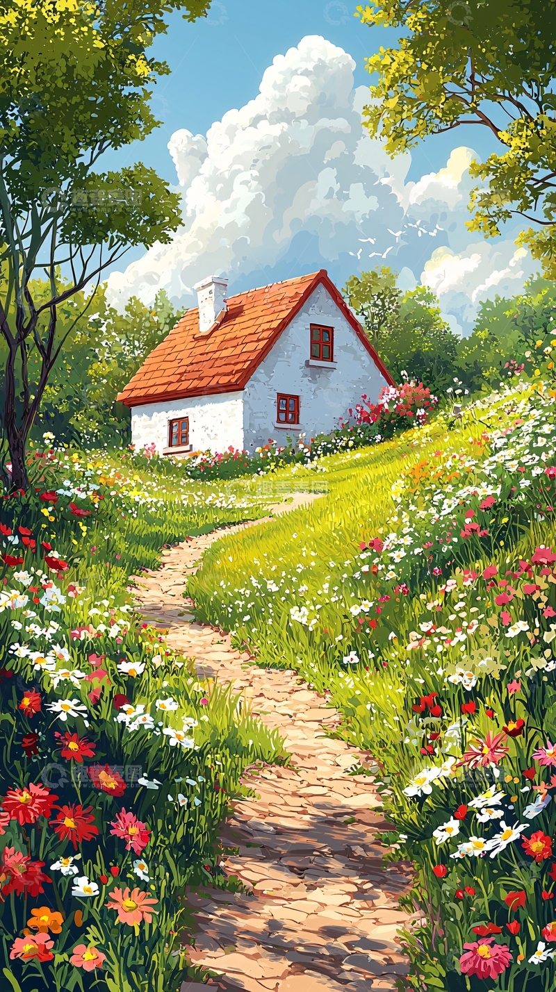 高清大图下载【趣麦麦图】田园风光小屋