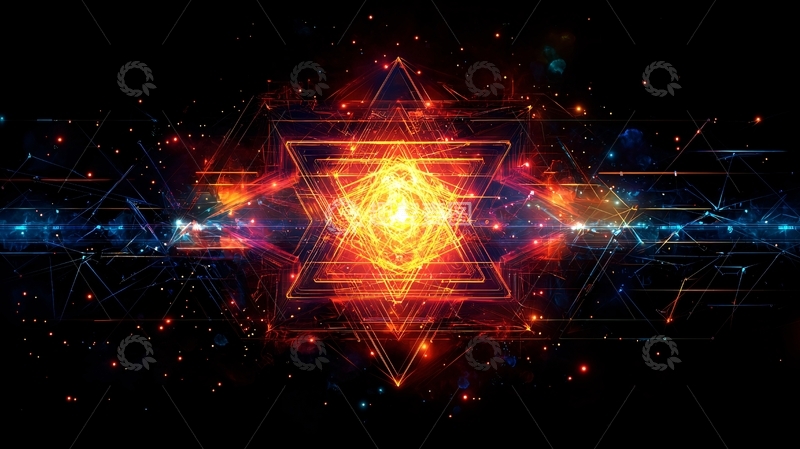 高清大图下载【趣麦麦图】抽象几何发光图形