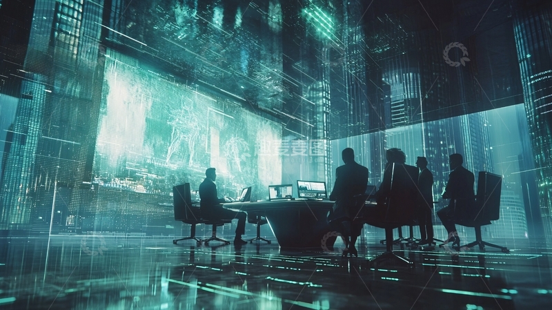 高清大图下载【趣麦麦图】-未来科技感会议室