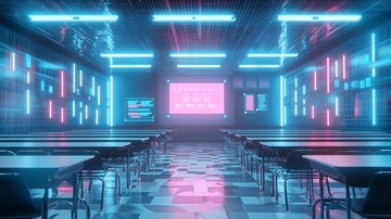 霓虹灯科技感教室