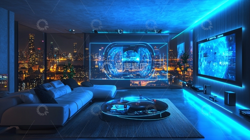 高清大图下载【趣麦麦图】未来科技感客厅