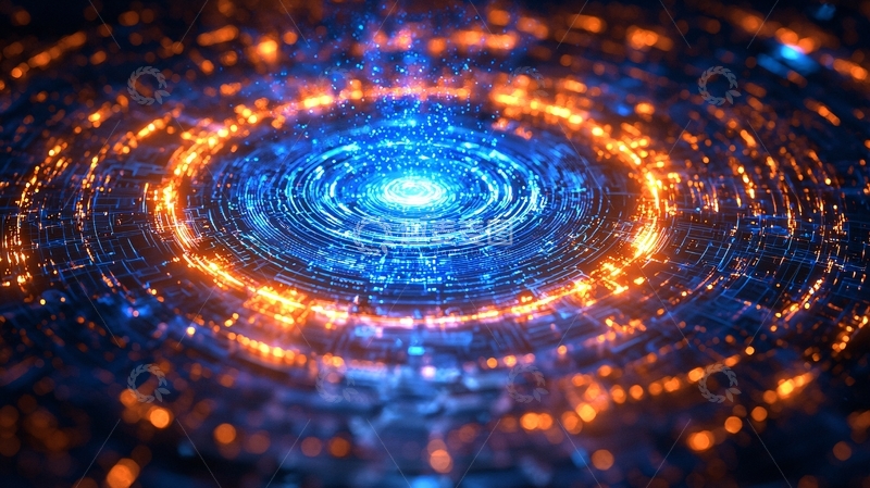 高清大图下载【趣麦麦图】科技感圆形发光漩涡