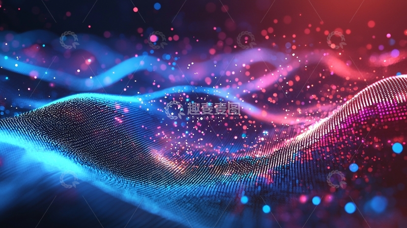 高清大图下载【趣麦麦图】抽象粒子波浪
