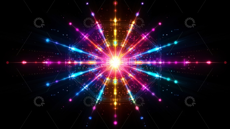 高清大图下载【趣麦麦图】光芒四射的彩色星芒