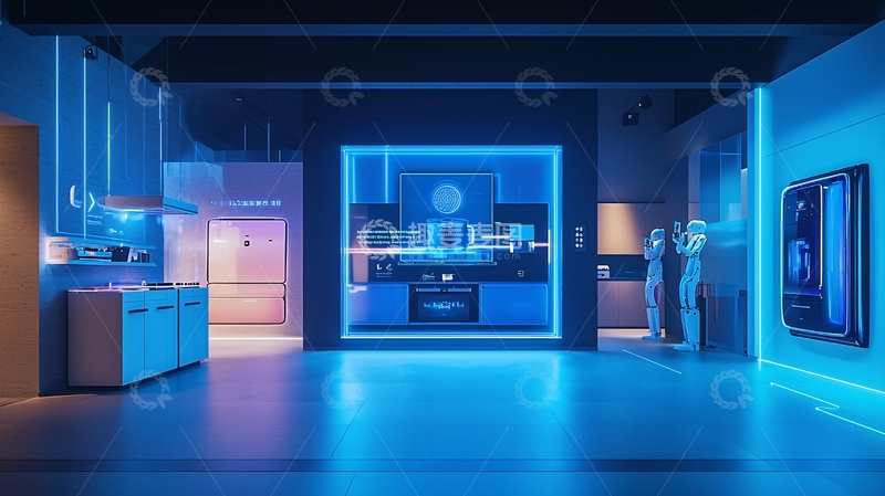 高清大图下载【趣麦麦图】科技感未来厨房