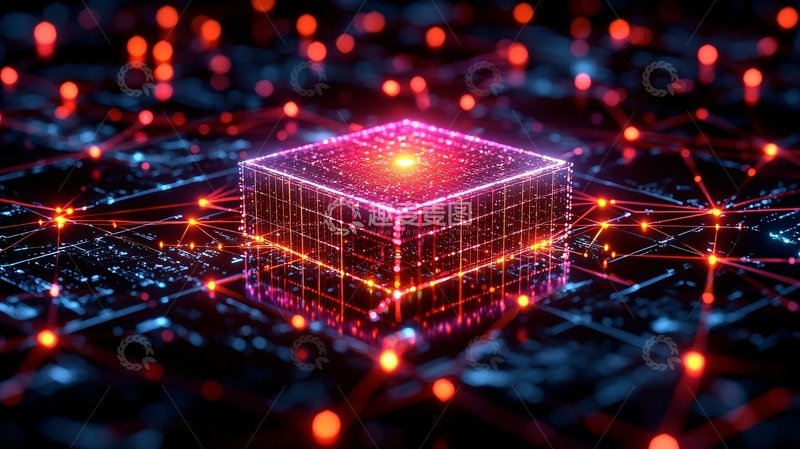 高清大图下载【趣麦麦图】科技感立方体连接网络