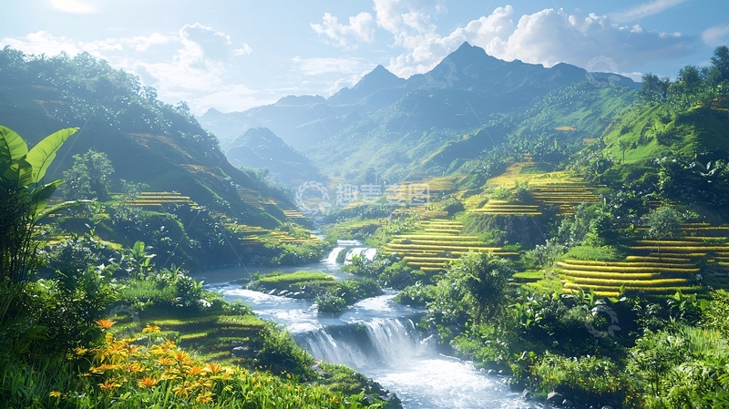 高清大图下载【趣麦麦图】秀美山川河流风景如画