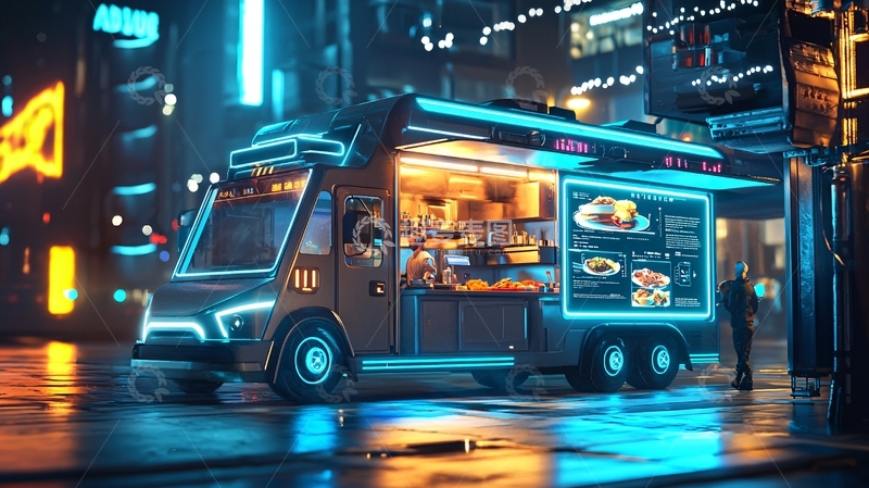 高清大图下载【趣麦麦图】未来科技感餐饮车