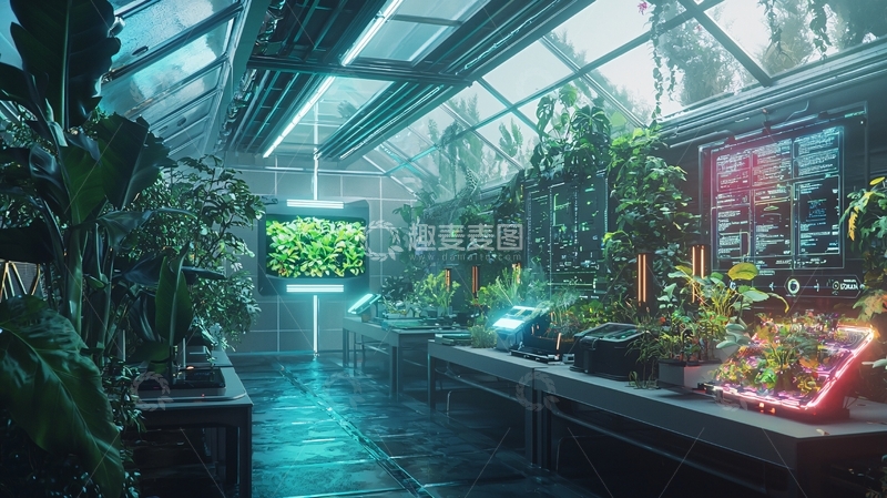 高清大图下载【趣麦麦图】未来科技感植物园