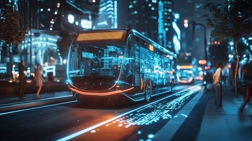 未来科技感城市公交车