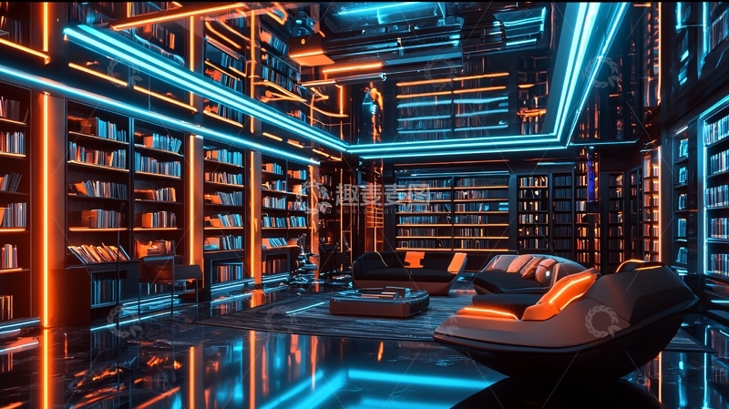 高清大图下载【趣麦麦图】炫酷未来感图书馆