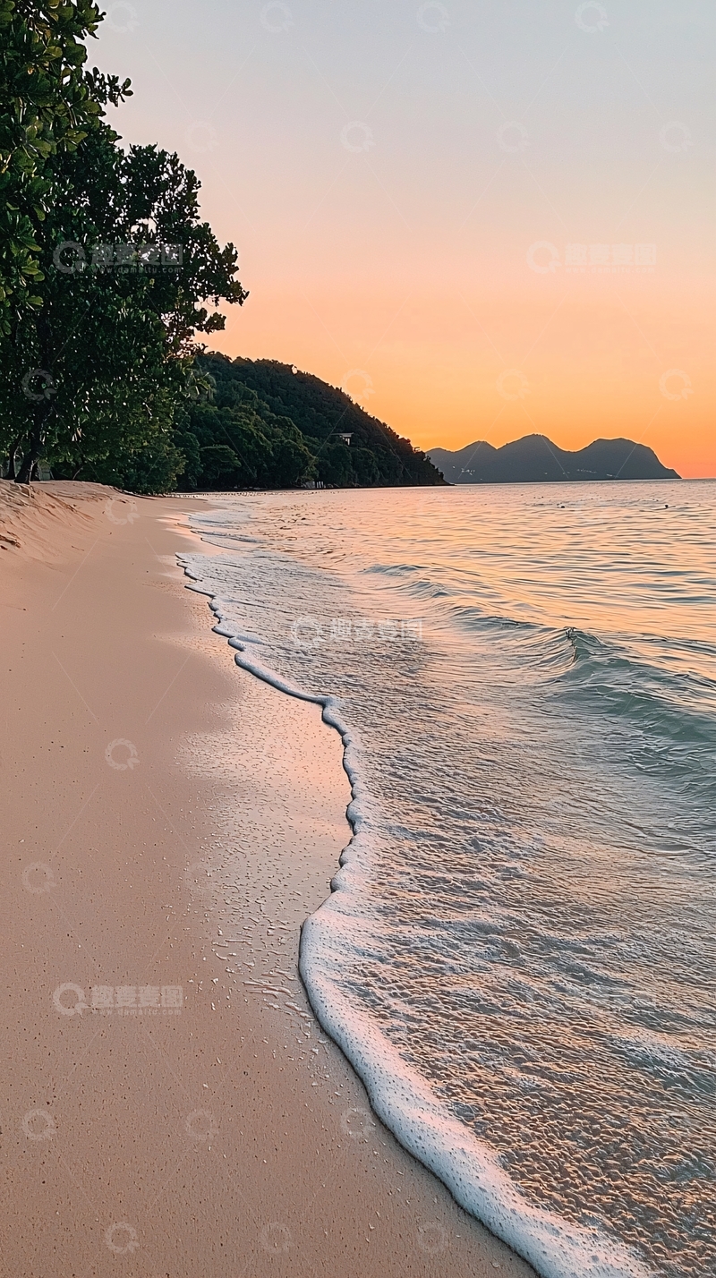 高清大图下载【趣麦麦图】海滩日落美景