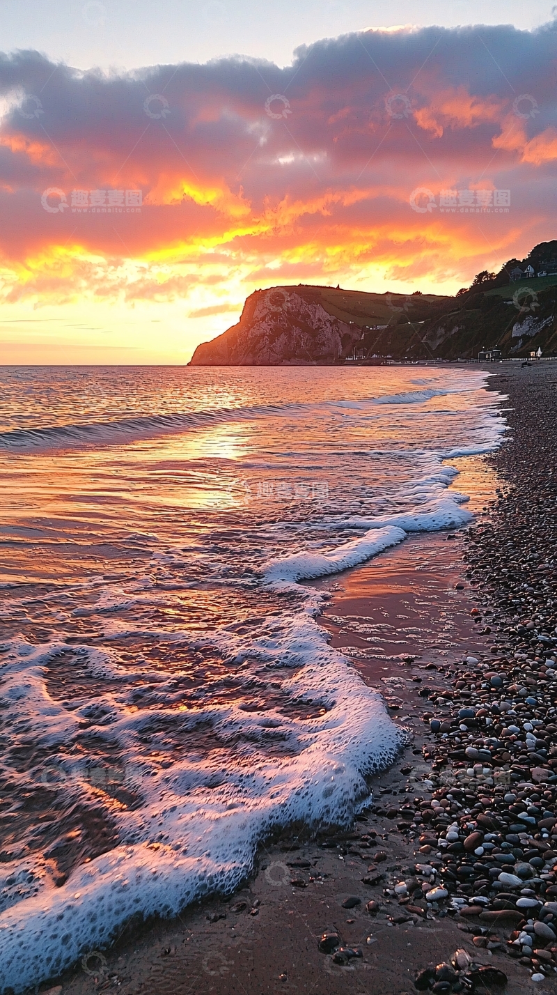 高清大图下载【趣麦麦图】海边日落